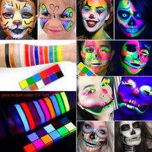 Load image into Gallery viewer, MayBud UV Neon Face Paint Glow In The Dark Paint Black Light Body Paint 12 Colors
